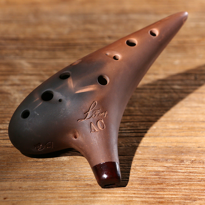 Ocarina 12 Hole Alto C w/Bag Brown