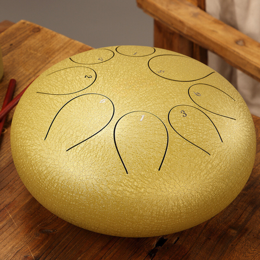 Hluru Steel Tongue Drum 12" 8-Note C Pentatonic (4 Colours) sound healing meditation relaxing musical instrument