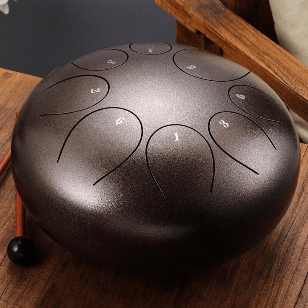 Hluru Steel Tongue Drum 12" 8-Note C Pentatonic (4 Colours) sound healing meditation relaxing musical instrument