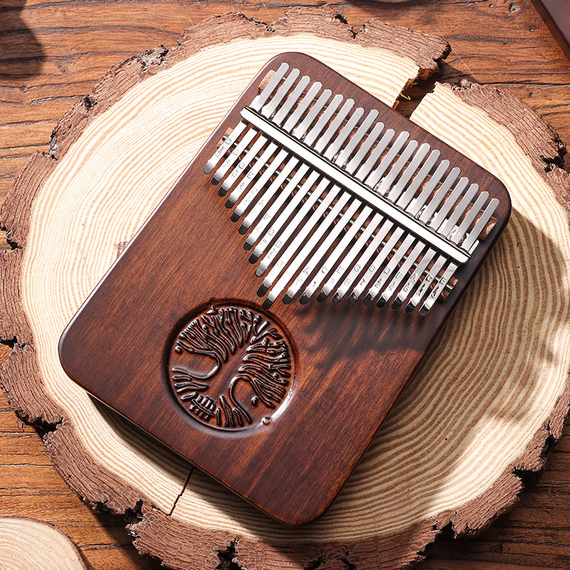 Kalimba 21 Key thumb piano muscial instrument meditation relaxing Hluru Tree Of Life African Walnut w/Case