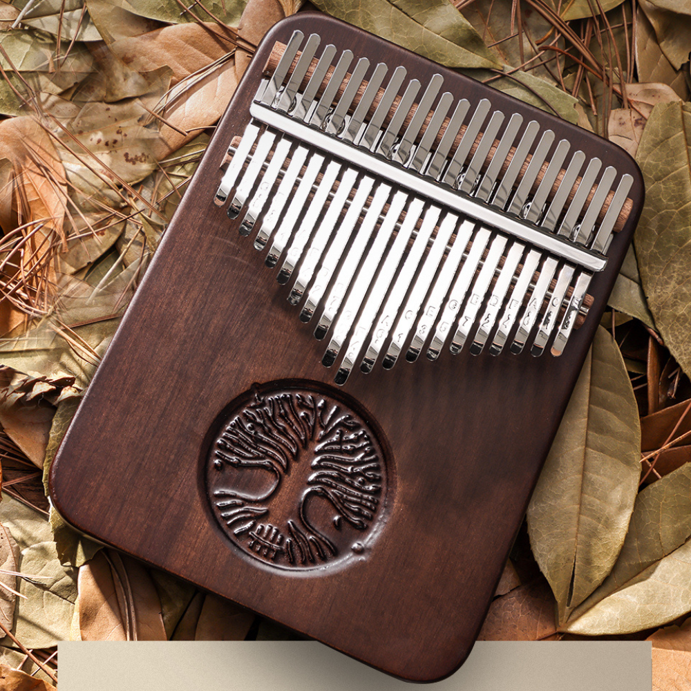 Kalimba 21 Key thumb piano muscial instrument meditation relaxing Hluru Tree Of Life African Walnut w/Case