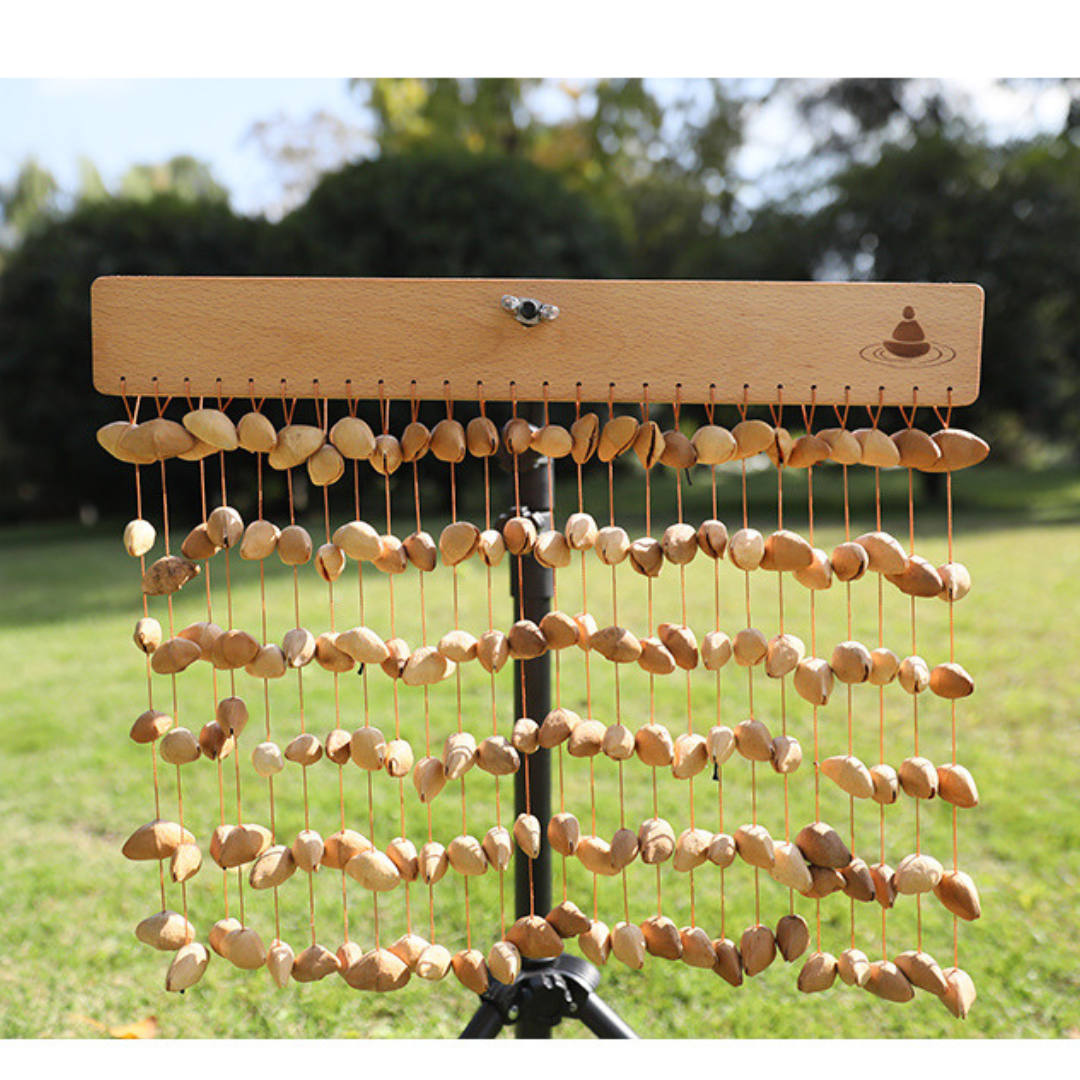 Kenari Pod Wind Chimes Handmade with Adjustable Stand