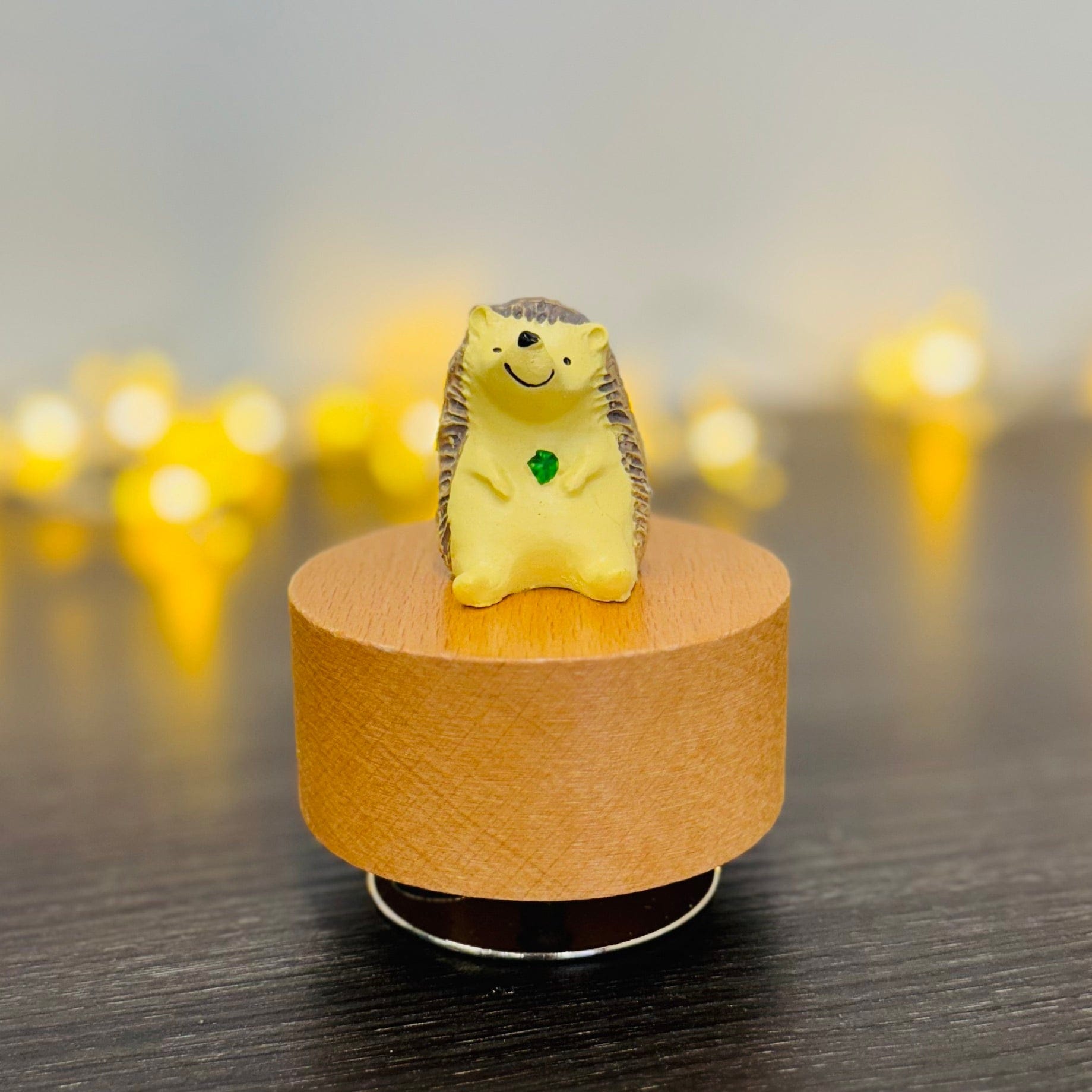 Music Box Handcrafted Wooden Hedgehog