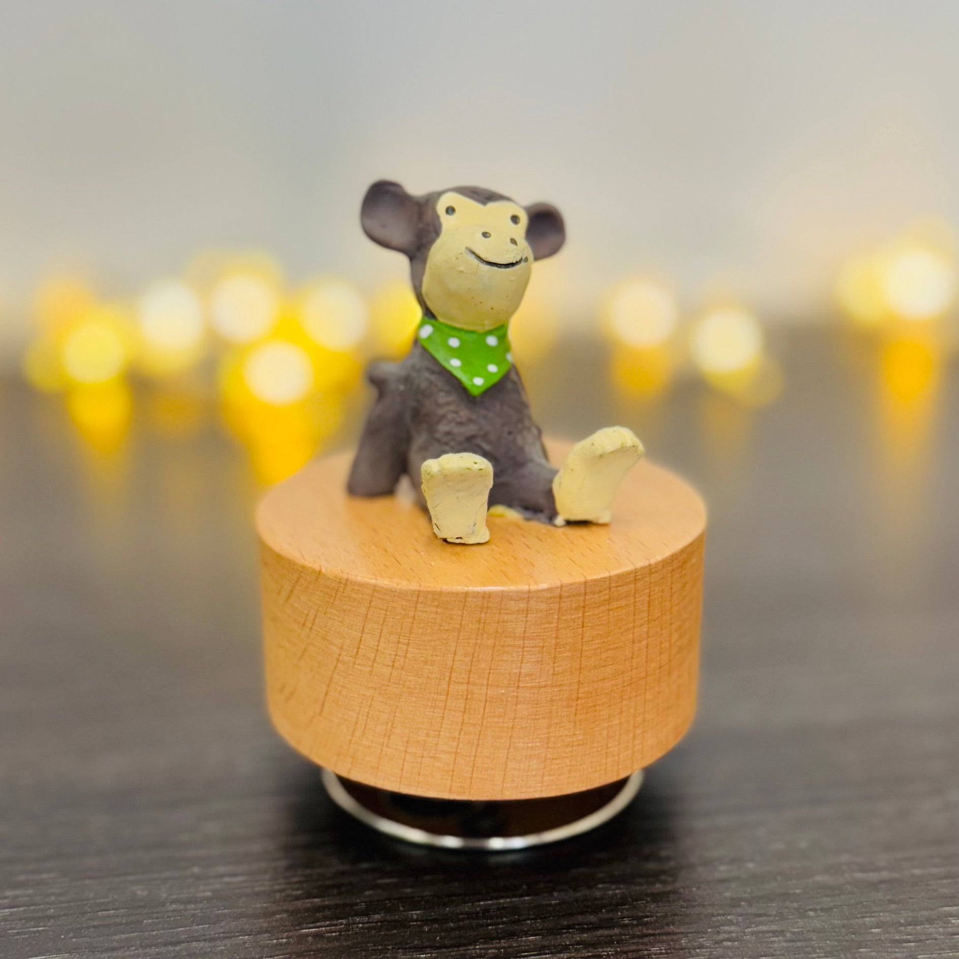 Music Box Handcrafted Wooden Monkey