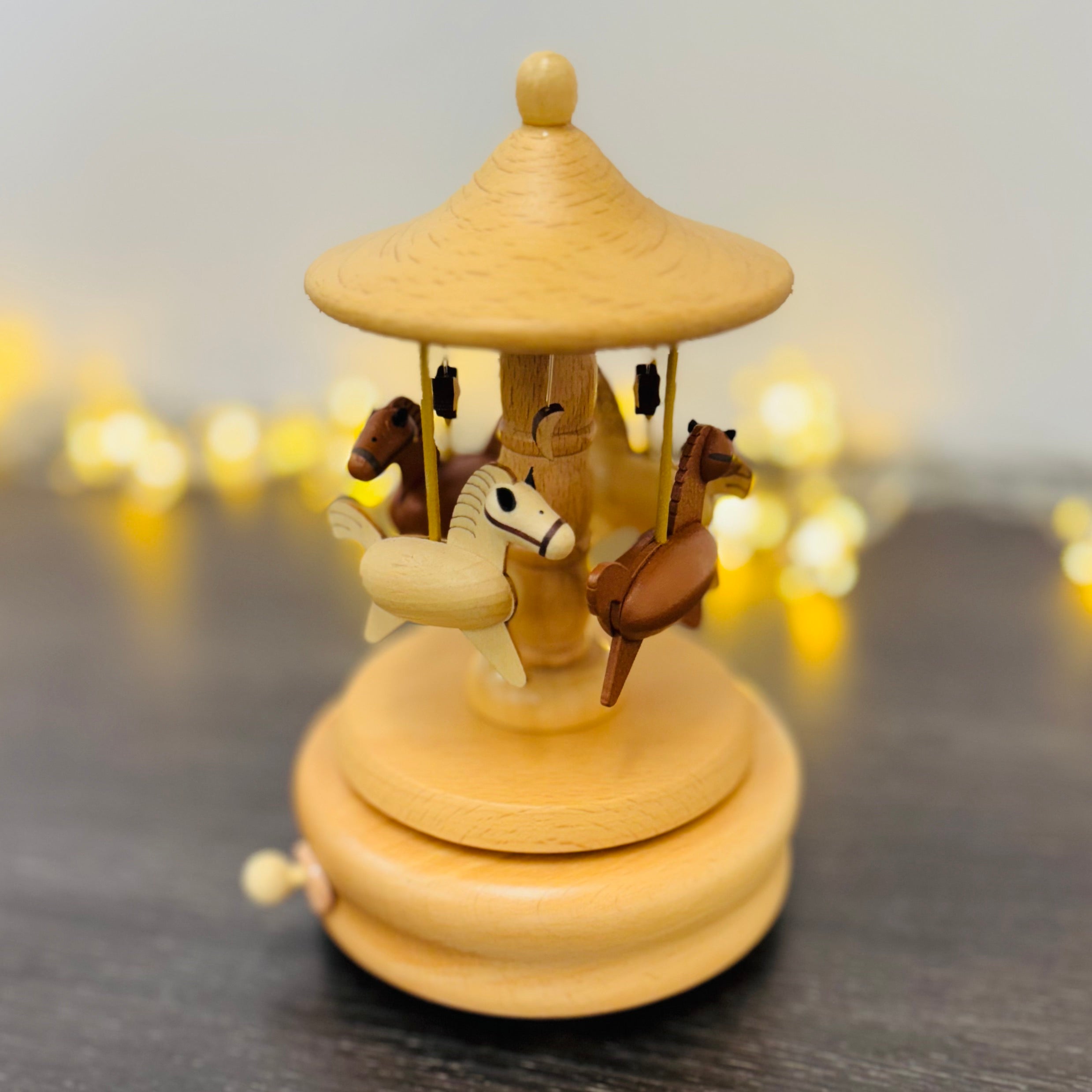 Buy handcrafted wooden carousel music box in Australia featuring a charming melody—perfect for collectors or as a unique home décor gift.