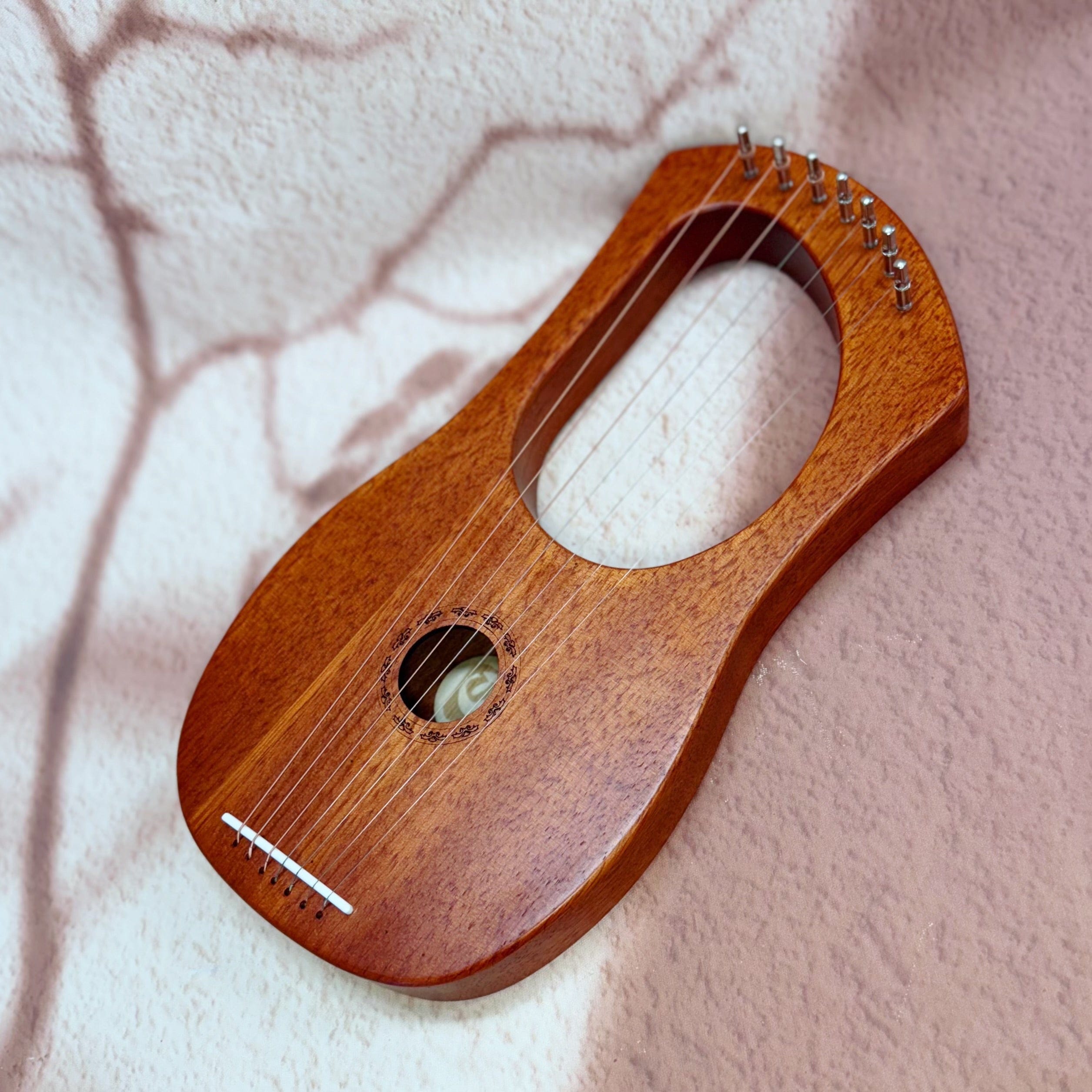Lyre Harp 7 String Walter Premium Solid Mahogany Hollow w/Bag