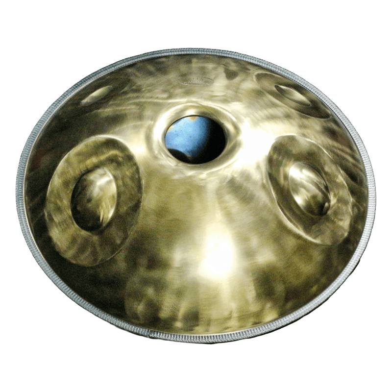 Buy Handpan Australia – YULA 15-Note C# Pygmy double-sided amber steel handpan, Quality Handpan with elegant bronze finish, Affordable Handpan and ideal Handpan for beginners.