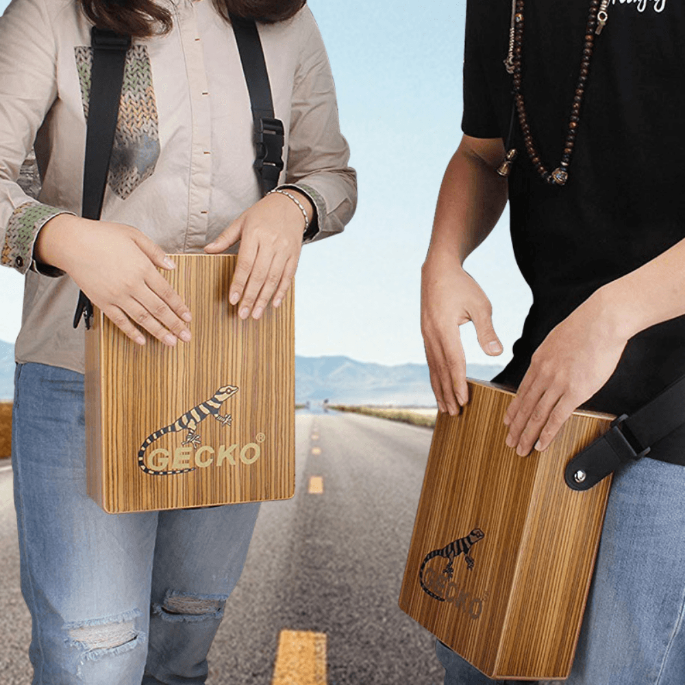 Cajon Gecko Traveling Drum Wood Percussion String Cajon w/Bag - little kalimba shop