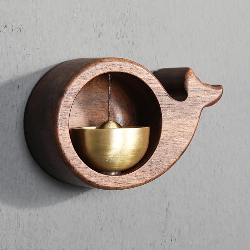 Door Chime Bell Black Walnut Whale - Little Kalimba Shop