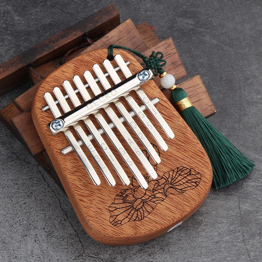 GECKO K8mini/K-8CM/K-8CA 8 Key Camphor/Mahogany Mini Kalimbas Thumb Piano with Tuning Hammer - K-8CM
