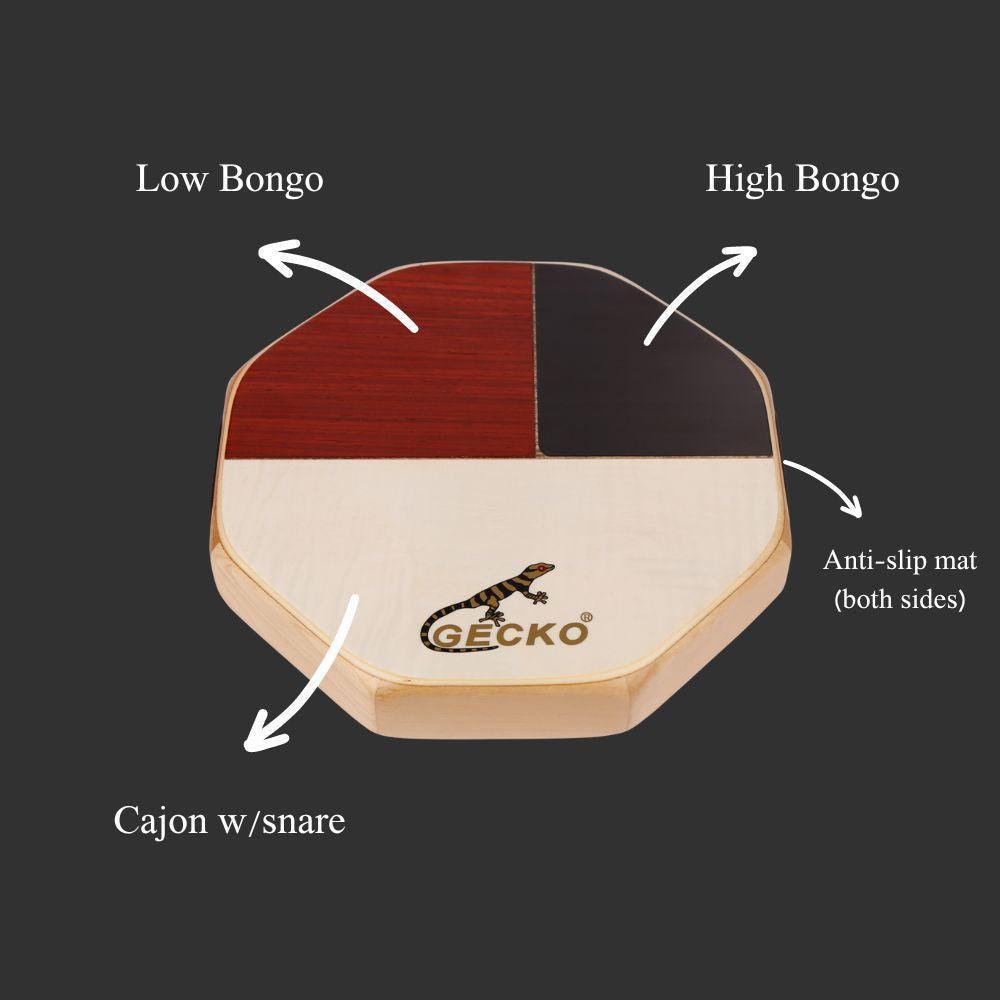 Gecko Cajon Travel Bongo Drum Wood Percussion Triple Sound w/Bag unique musical instrument Christmas gift