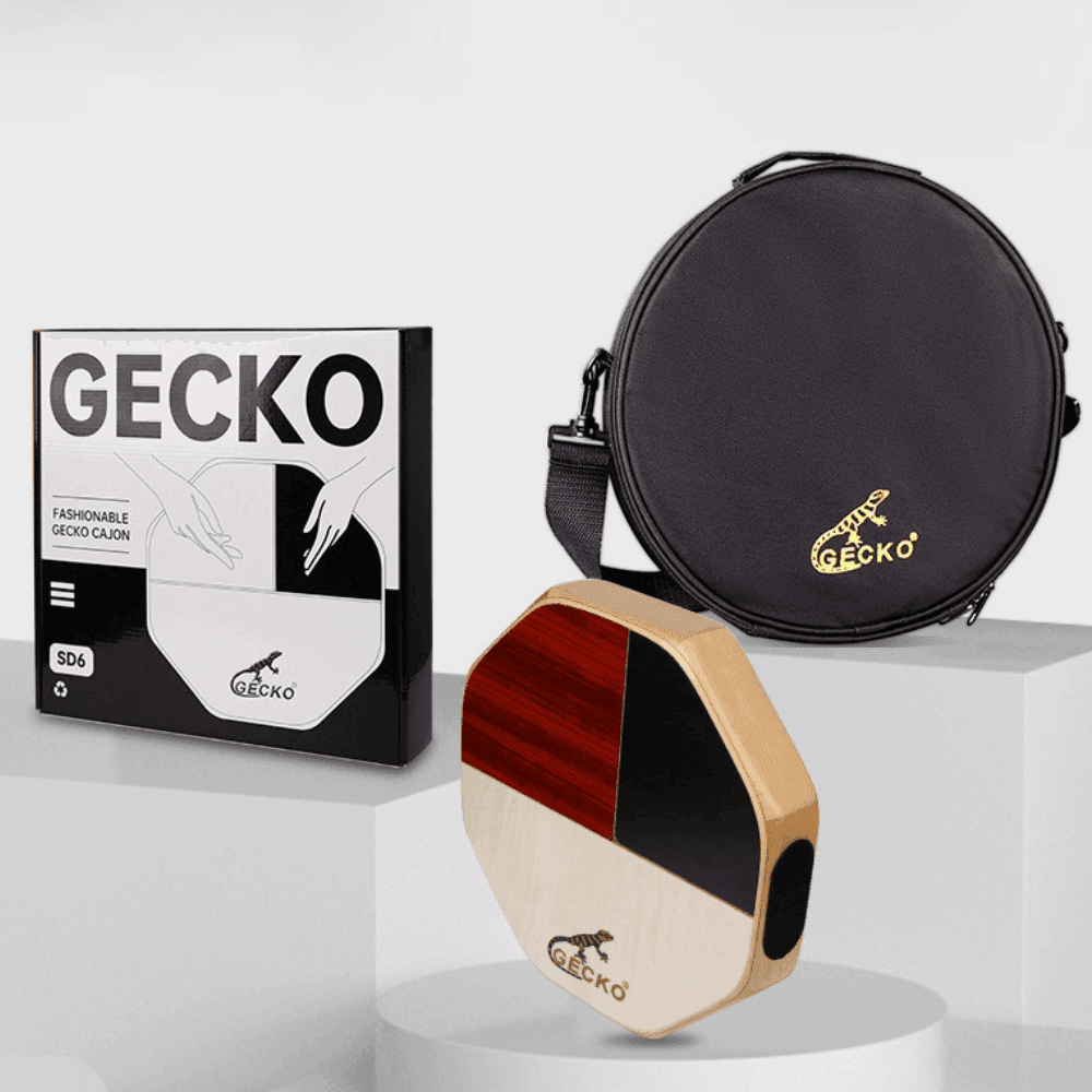 Gecko Cajon Travel Bongo Drum Wood Percussion Triple Sound w/Bag unique musical instrument Christmas gift