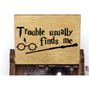 Music Box Wooden Hand Crank Birthday Halloween Christmas Gift