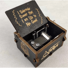 Music Box Wooden Hand Crank Birthday Halloween Christmas Gift