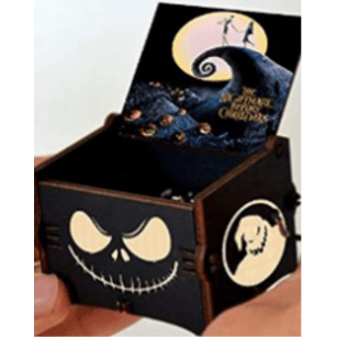 Music Box Wooden Hand Crank Birthday Halloween Christmas Gift