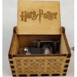 Music Box Wooden Hand Crank Birthday Halloween Christmas Gift
