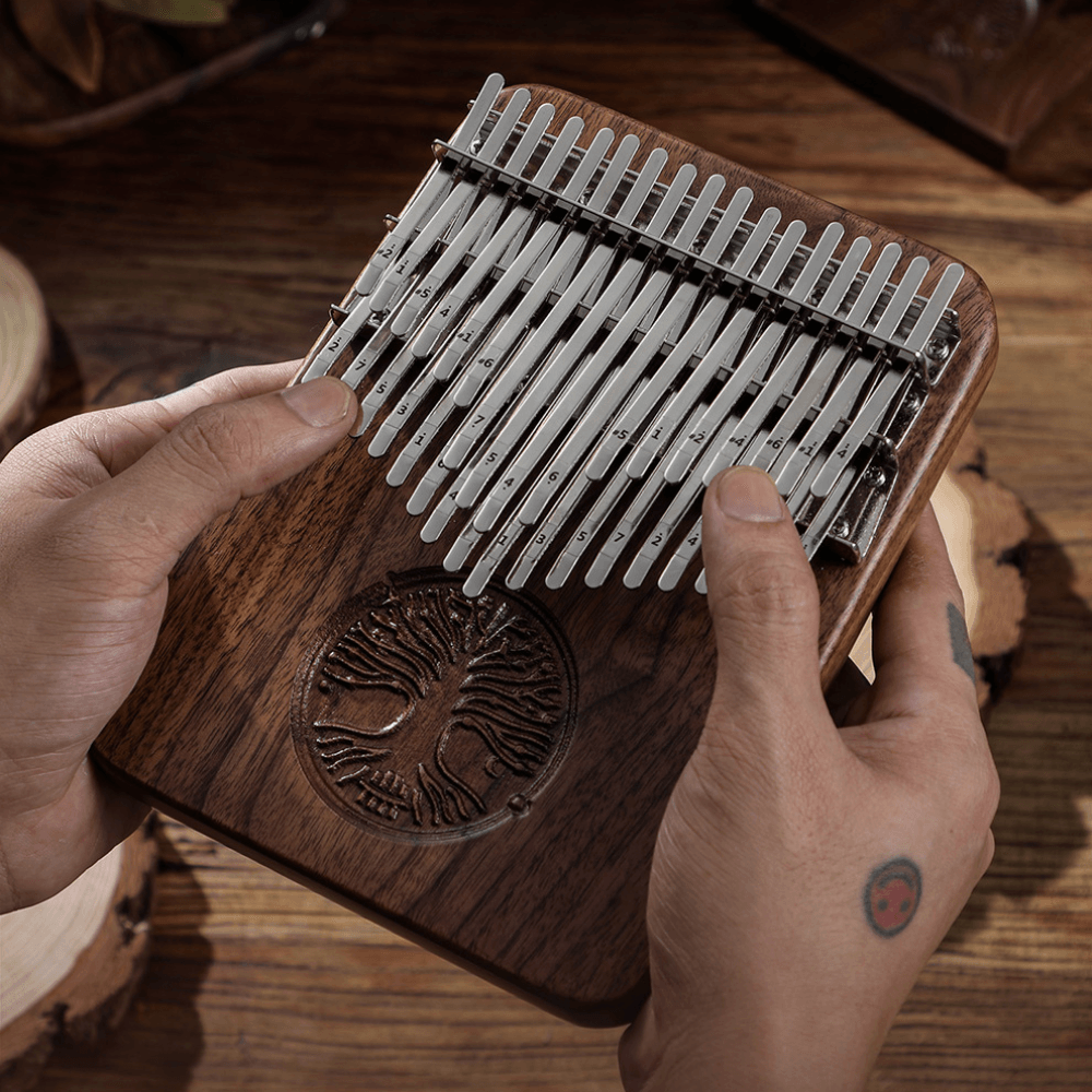 Kalimba 34 Key Chromatic Hluru Tree Of Life w/Case thumb piano mbria buy kalimba Australia
