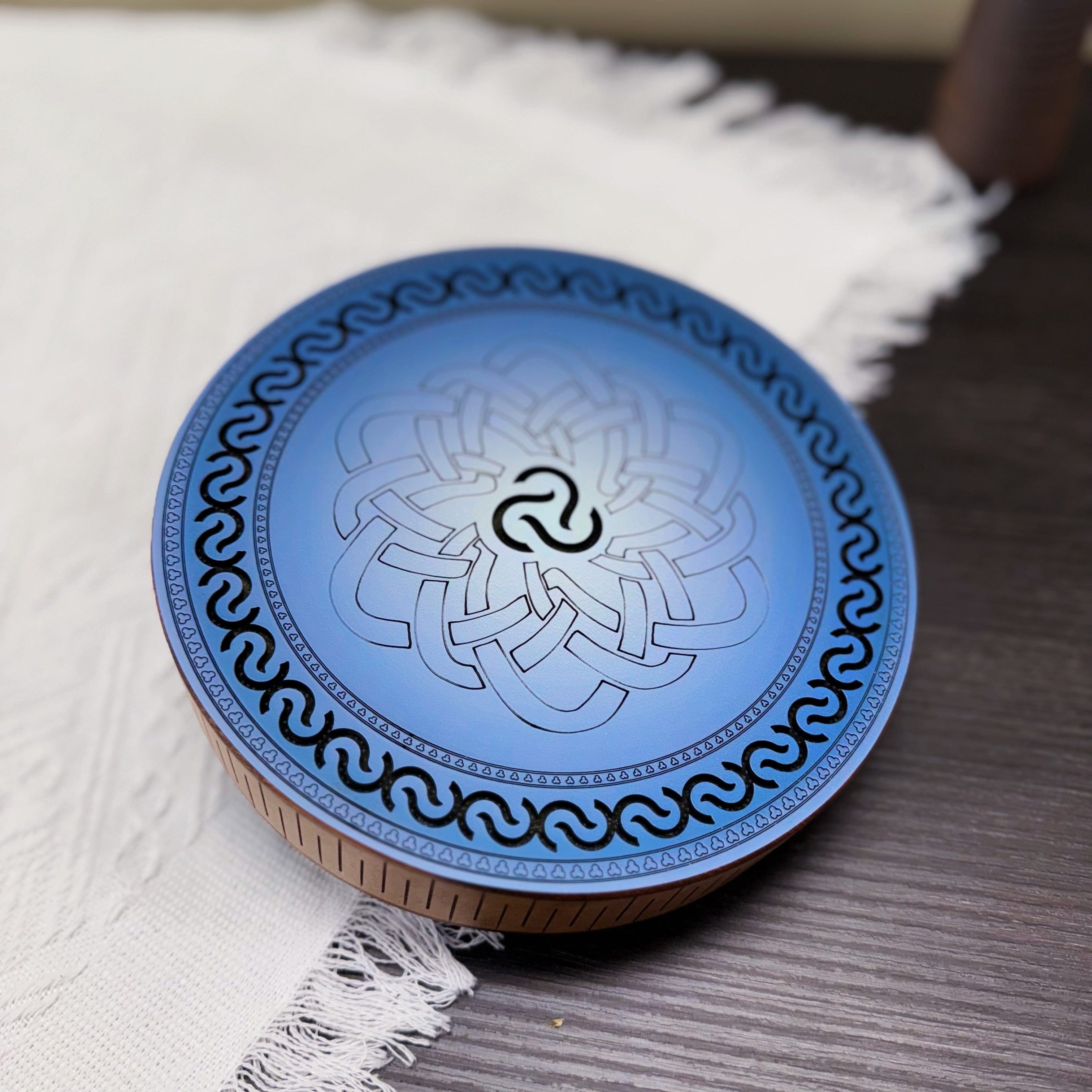 Hluru Ocean Drum – 19cm blue sound healing instrument for meditation and relaxation