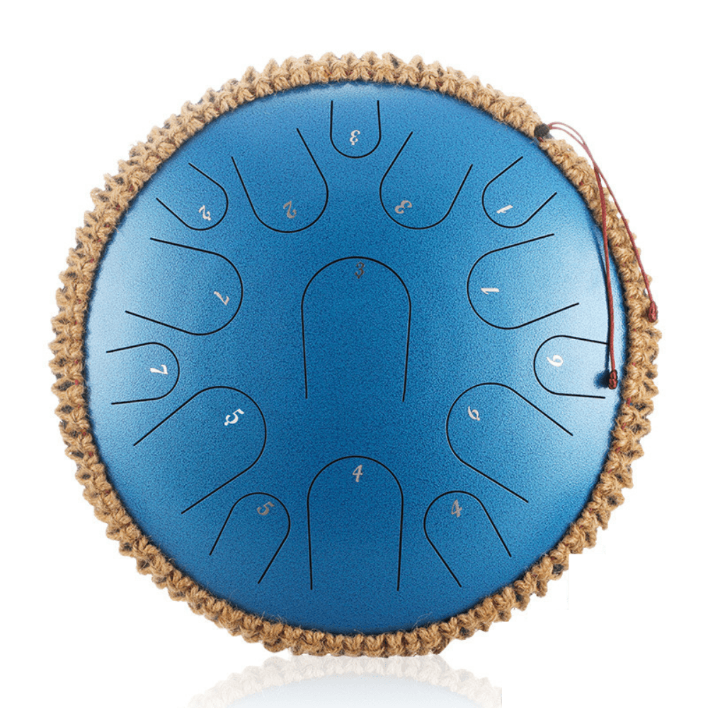 Hluru Steel Tongue Drum 14" 15-Note D Major Tank drum happy drum meditaion sound healing instrument