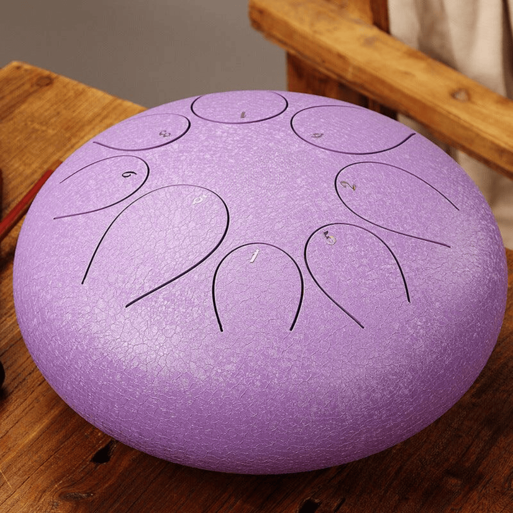 Hluru Steel Tongue Drum 12" 8-Note C Pentatonic (4 Colours) sound healing meditation relaxing musical instrument