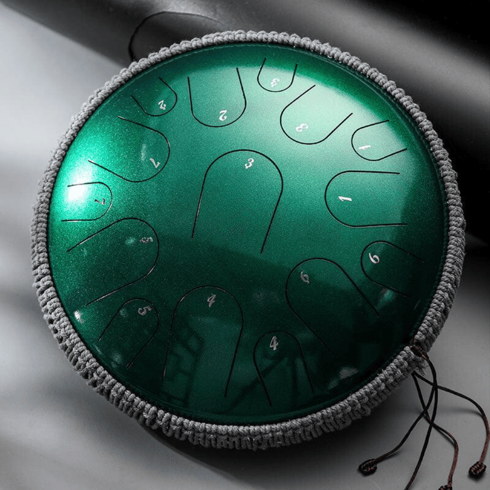 Hluru Steel Tongue Drum 14" 15-Note D Major Tank drum happy drum meditaion sound healing instrument