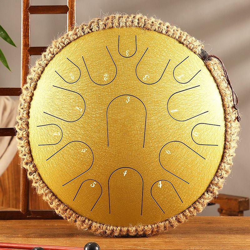 Hluru Steel Tongue Drum 14" 15-Note D Major Tank drum happy drum meditaion sound healing instrument