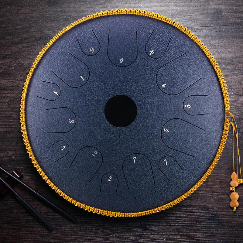 Hluru Steel Tongue Drum tank drum happy drum meditation sound healing musical therapy 14" 14-Note D Major Gold Buy tongue drum Australia