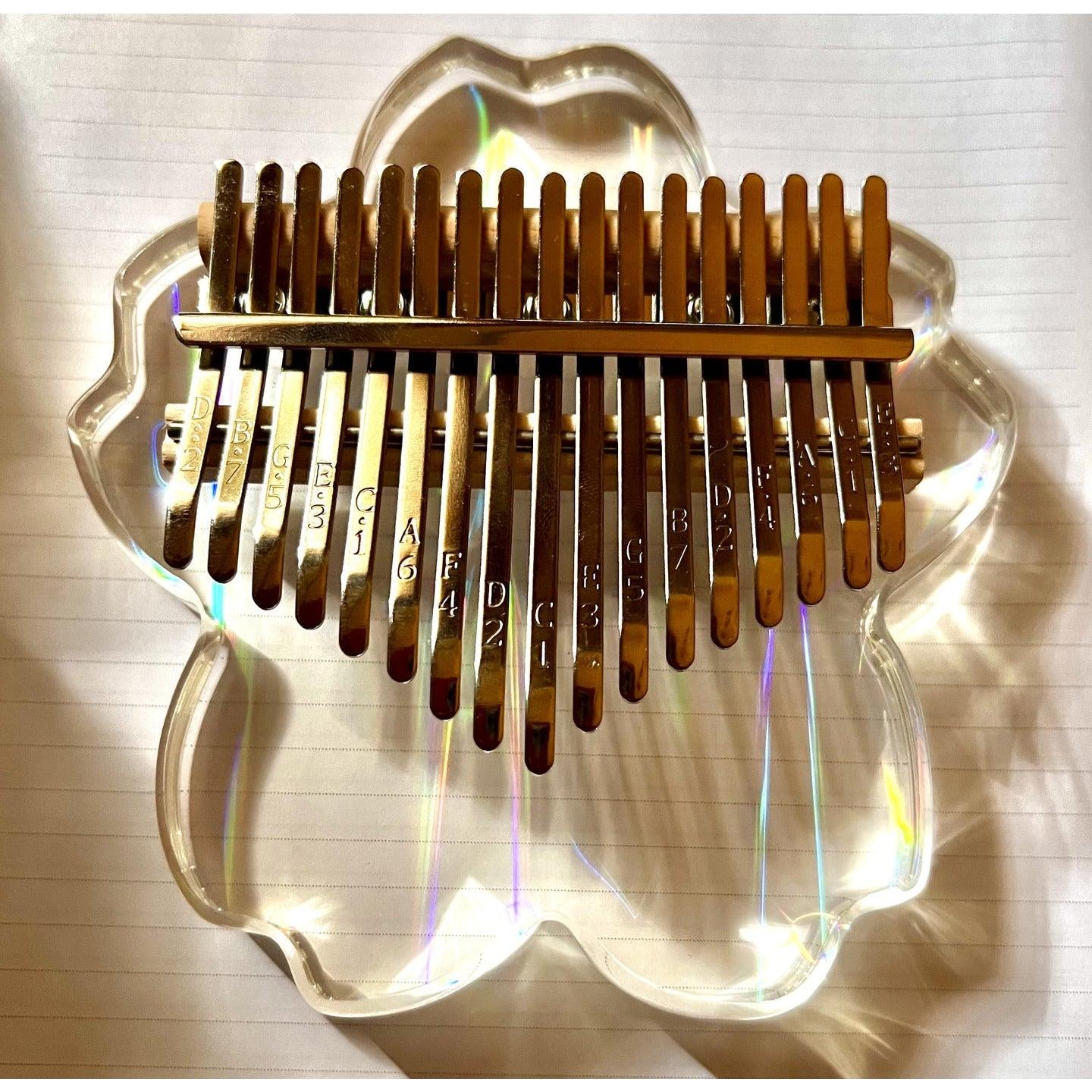Kalimba 17 Key Acrylic Cherry Blossom w/case - Little Kalimba Shop
