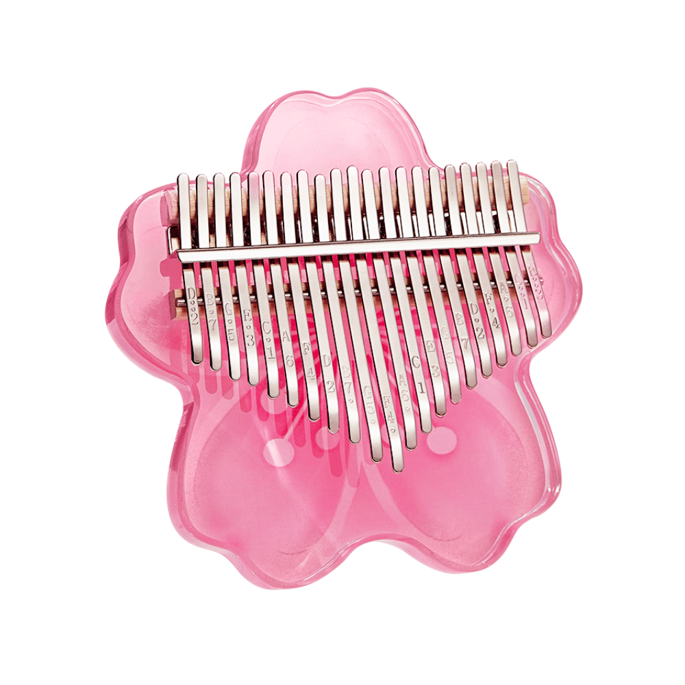Kalimba 17 Key Acrylic Cherry Blossom w/case thumb piano musical instrument christmas gift