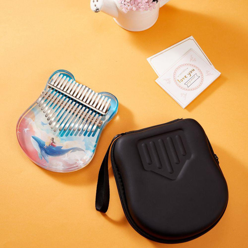 Kalimba 17 Key Acrylic Whale Journey w/Case thumb piano musical instrument Christmas gift