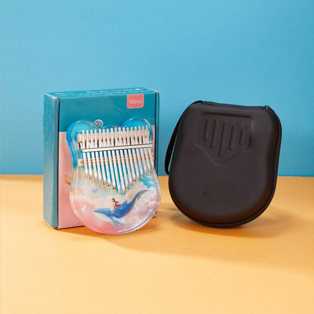 Kalimba 17 Key Acrylic Whale Journey w/Case thumb piano musical instrument Christmas gift
