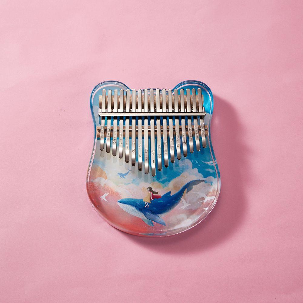 Kalimba 17 Key Acrylic Whale Journey w/Case thumb piano musical instrument Christmas gift