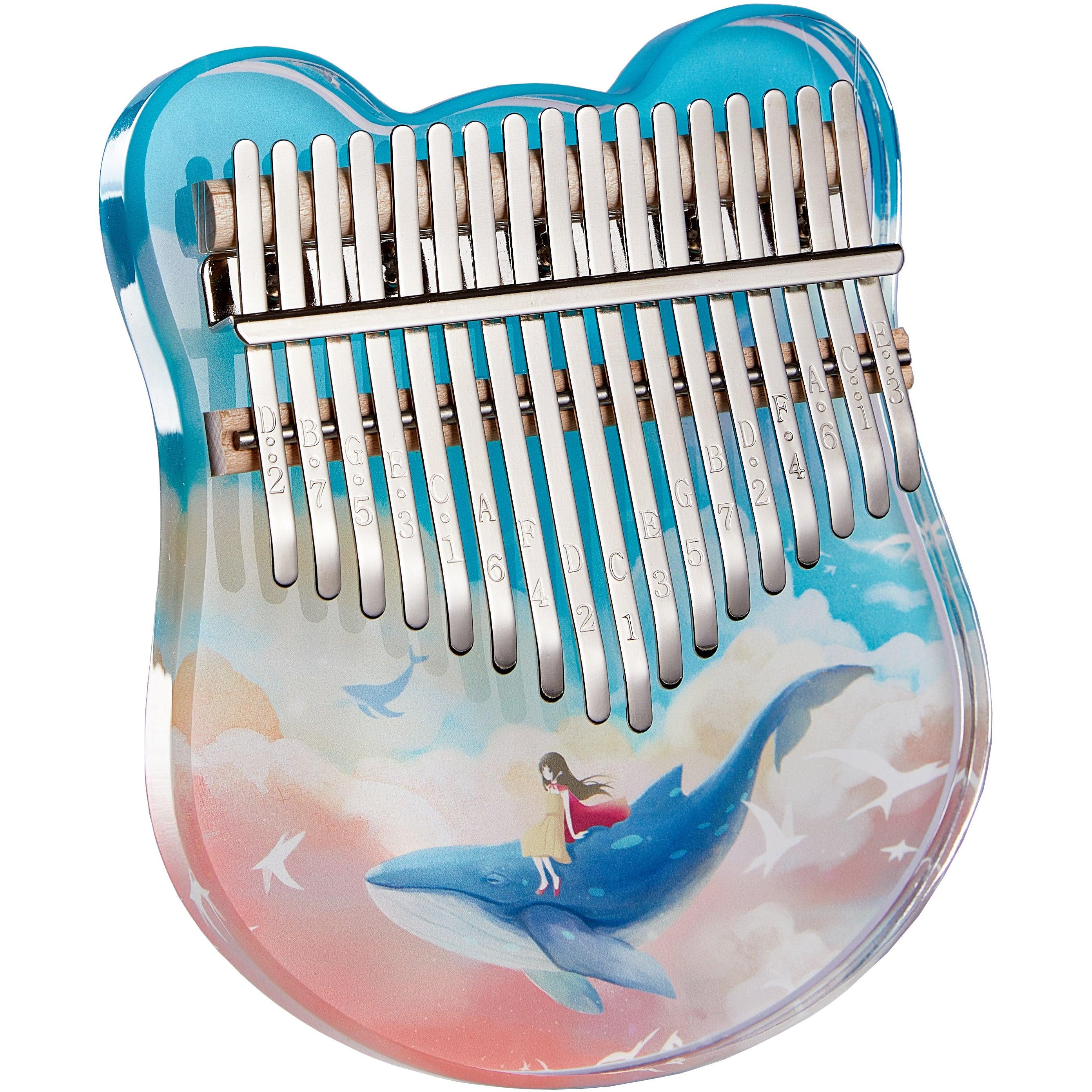 Kalimba 17 Key Acrylic Whale Journey w/Case thumb piano musical instrument Christmas gift