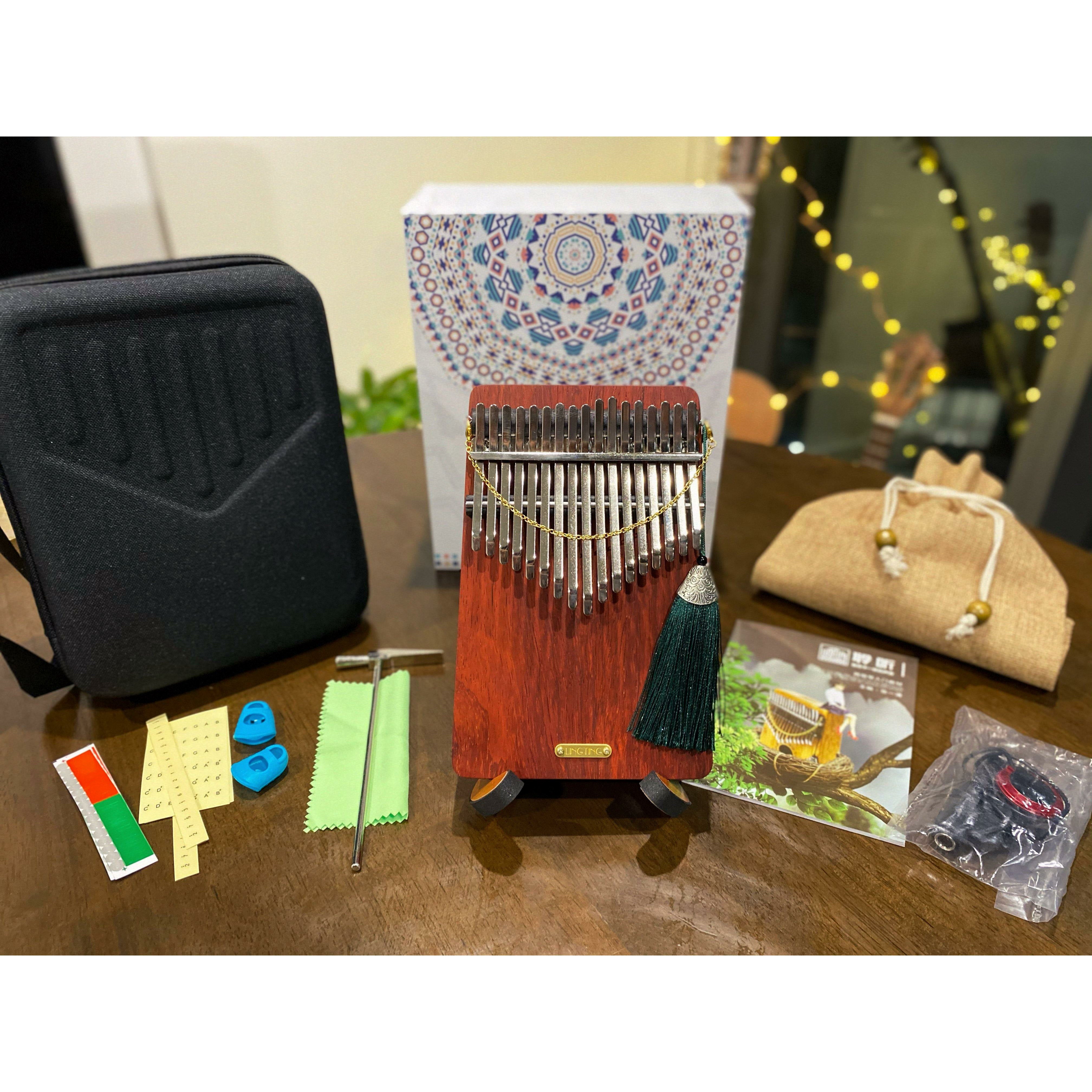 Kalimba 17 Key Africa Padauk Lingting LT-K17A w/Case