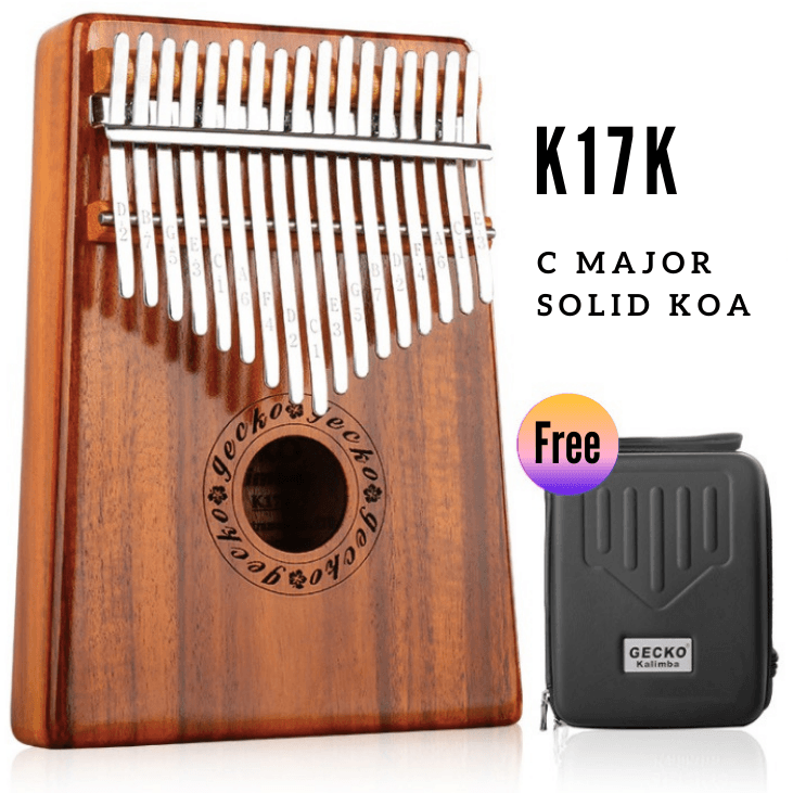 Kalimba 17 Key GECKO Solid Koa K17K with Case thumb piano mbira musical instrument buy kalimba Australia - Little Kalimba Shop
