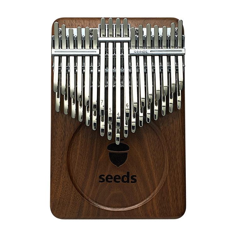 Kalimba 34 Key Seeds Walnut Chromatic Double Layer with Case musical instrument thumb piano buy kalimba Australia