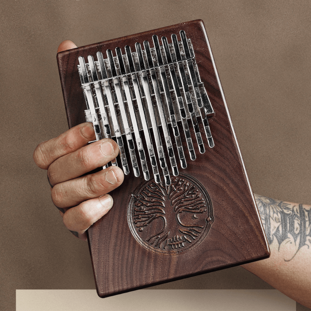 Kalimba 34 Key Chromatic Hluru Tree Of Life w/Case thumb piano mbria buy kalimba Australia