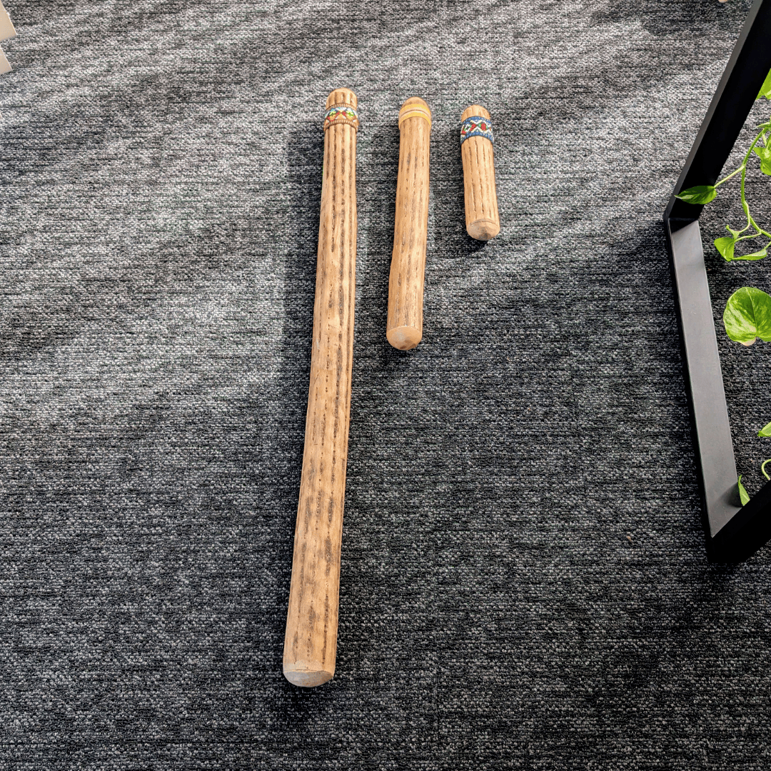 Chilean cactus rainstick handcrafted musical instrument for meditation, relaxation, and sound healing.