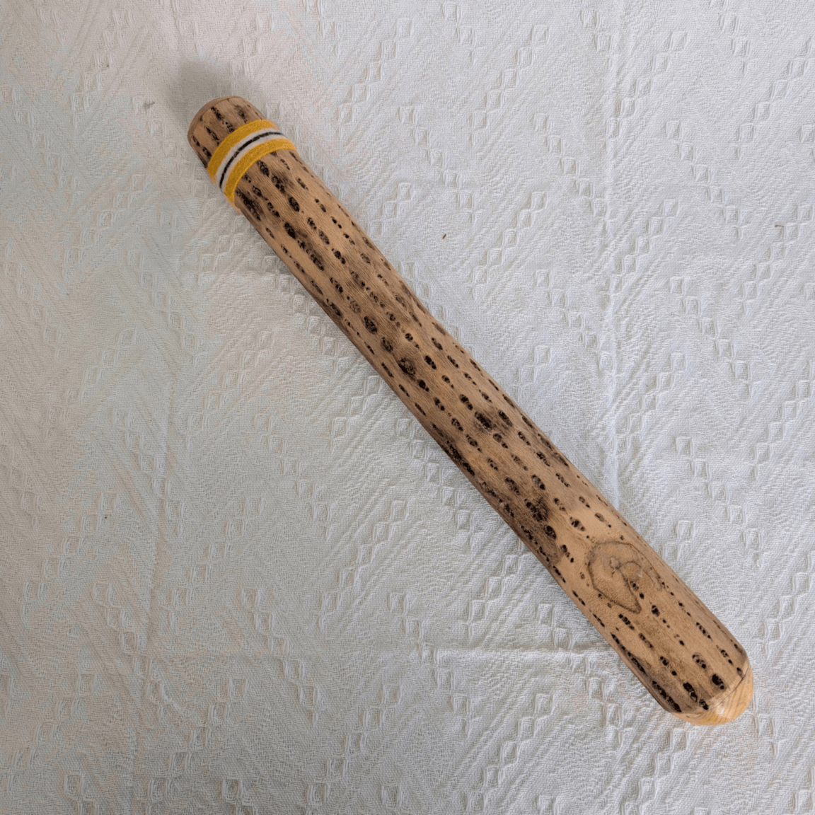 Chilean cactus rainstick handcrafted musical instrument for meditation, relaxation, and sound healing.