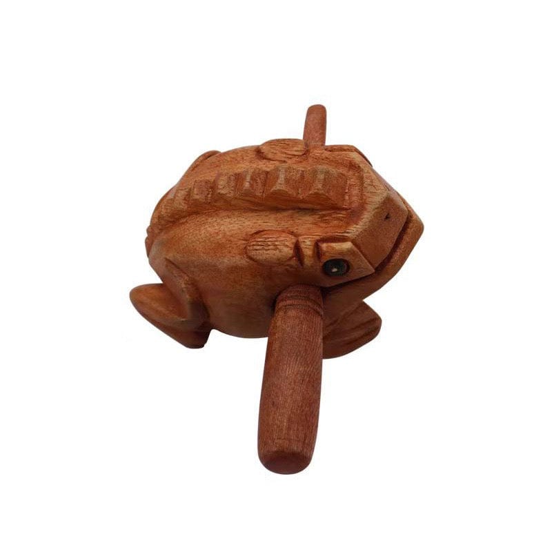 Wood Frog Guiro Rhythm Instrument – Natural Wood Percussion with Beater