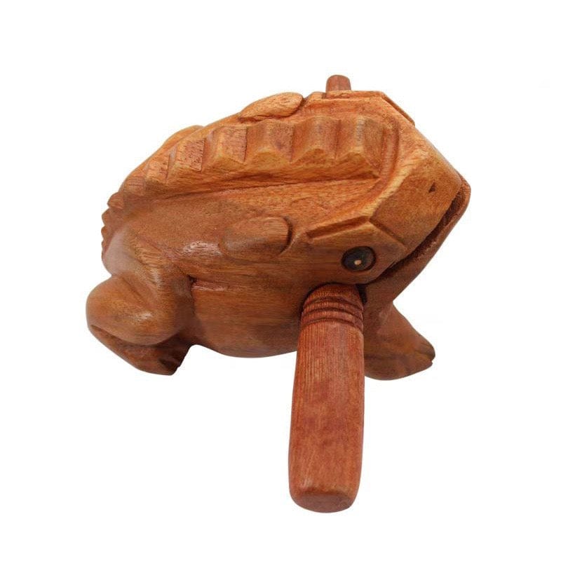 Wood Frog Guiro Rhythm Instrument – Natural Wood Percussion with Beater