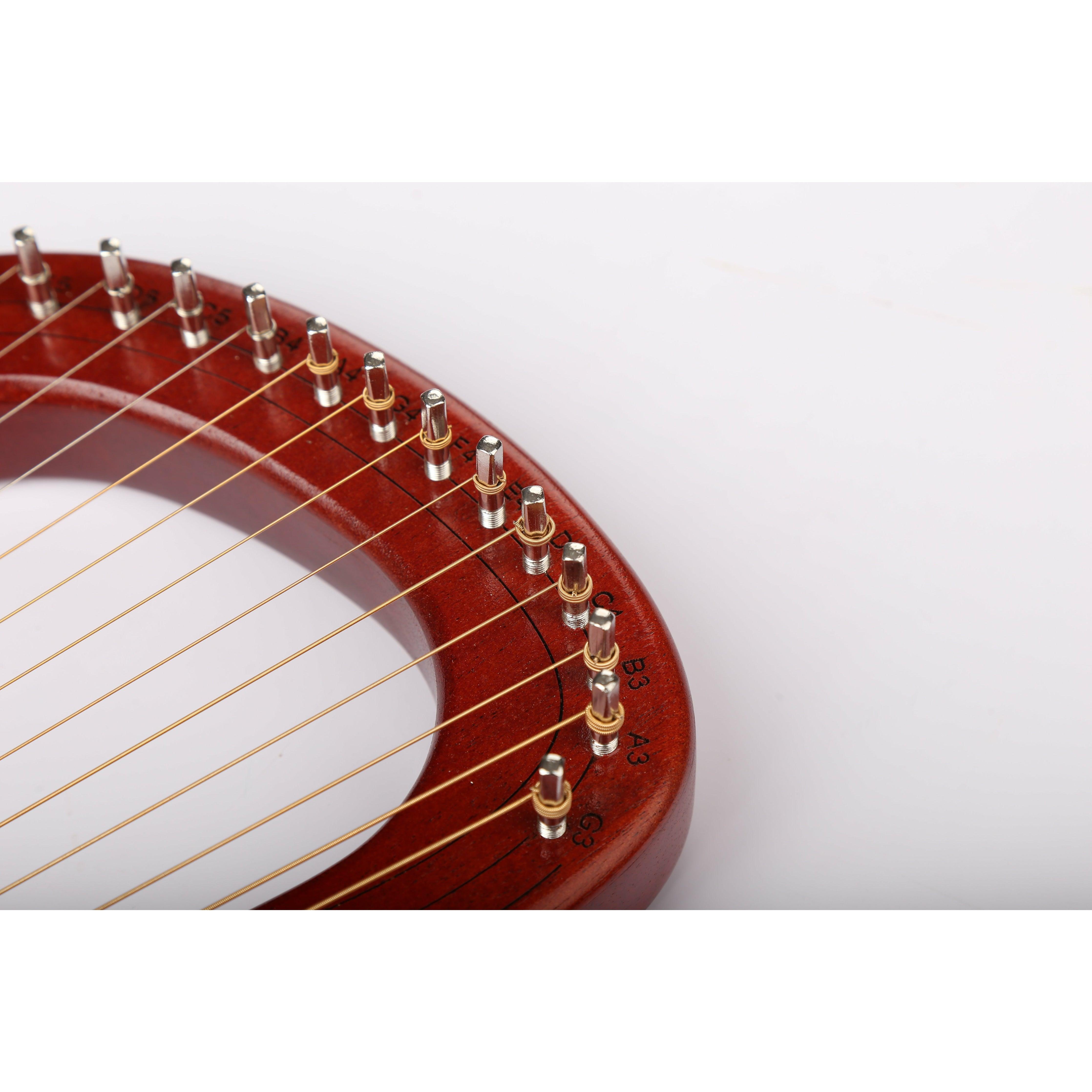 Lyre Harp 15 String GECKO Classic Mahogany with Bag, musical instrument mini harp Irish harp buy harp Australia