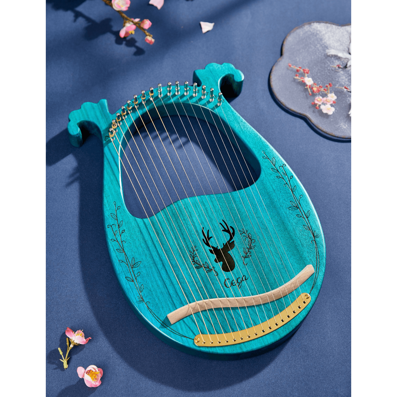 Lyre Harp 16 String CEGA Classic Mahogany w/Bag - Multiple Colors - Little Kalimba Shop