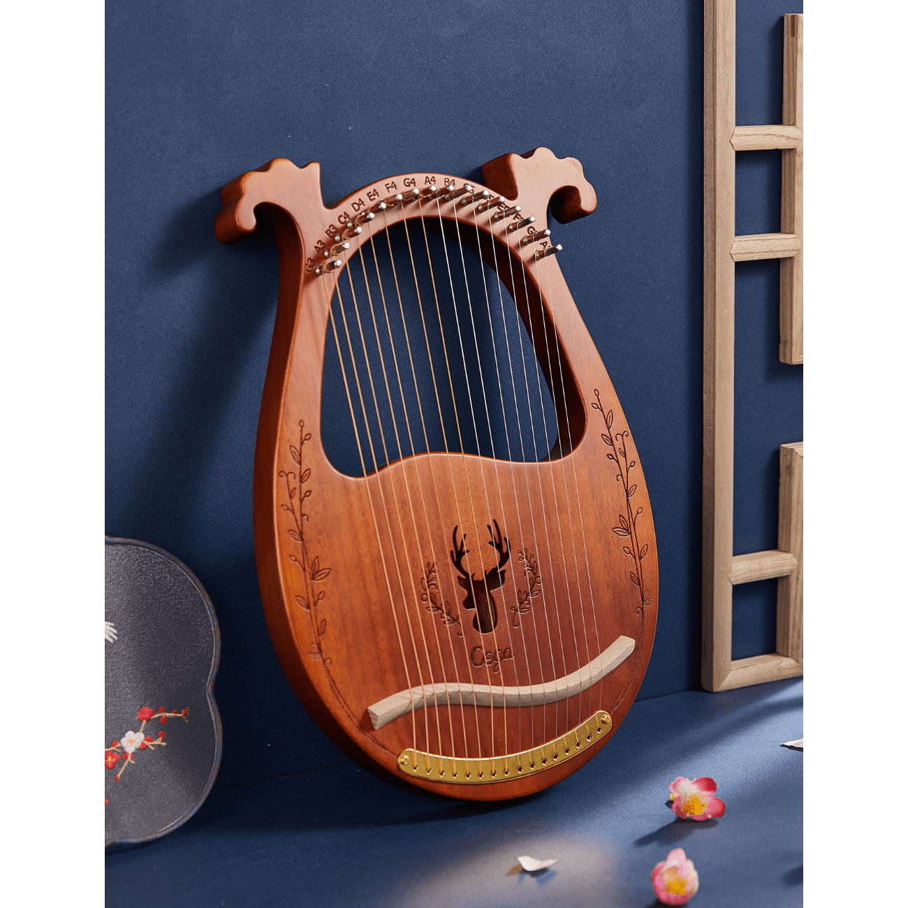 Lyre Harp 16 String CEGA Classic Mahogany with Bag Celtic Harp Mini Harp Music Instrument Christmas Gift 