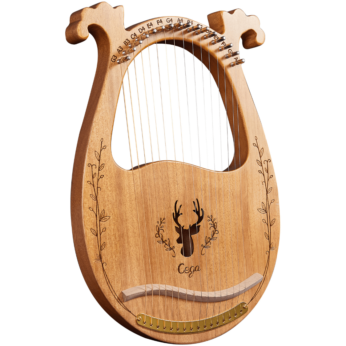 Lyre Harp 16 String CEGA Classic Mahogany with Bag Celtic Harp Mini Harp Music Instrument Christmas Gift