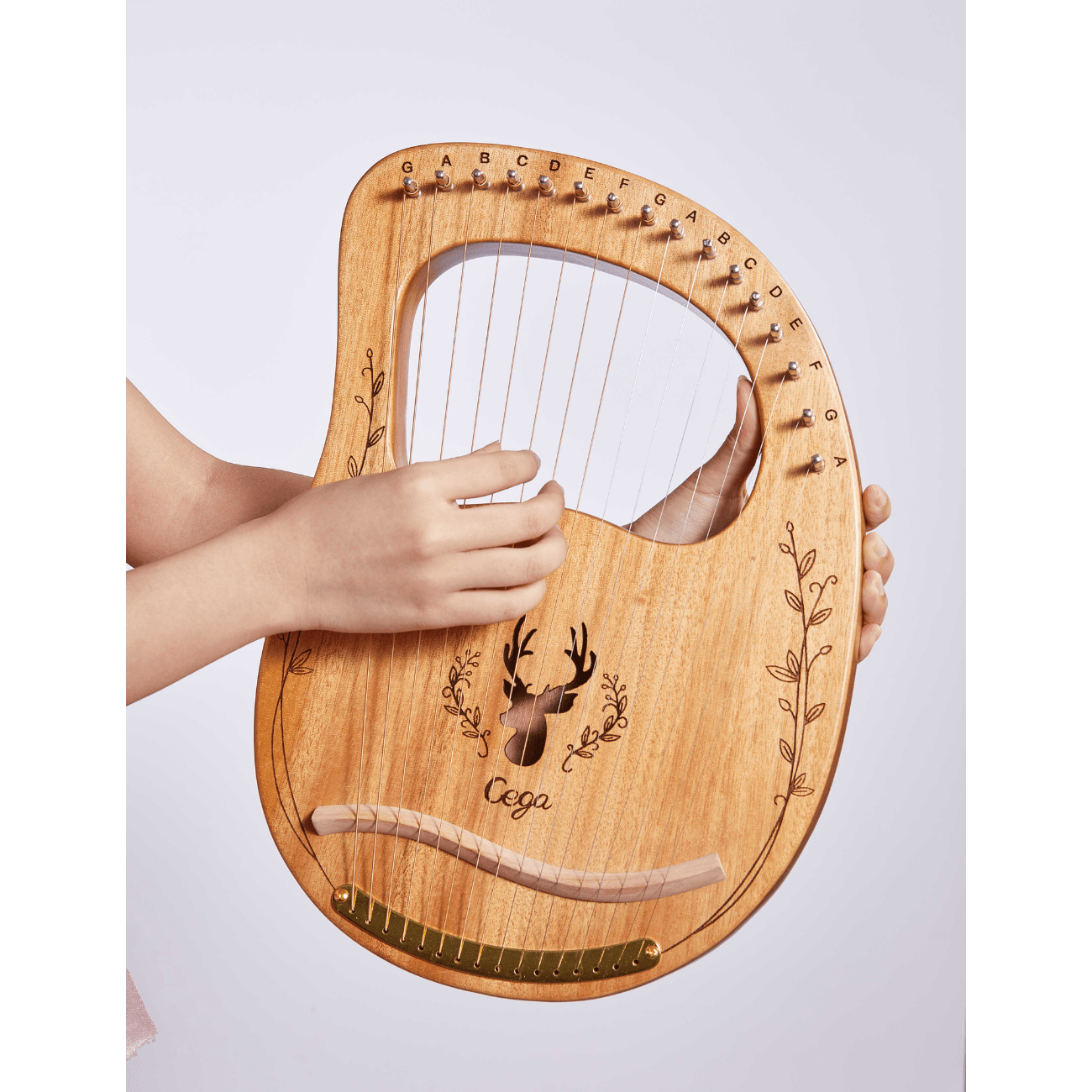 Lyre harp 16 string classic mahogany easy to learn instrument mini harp. Buy lyre harp Australia.