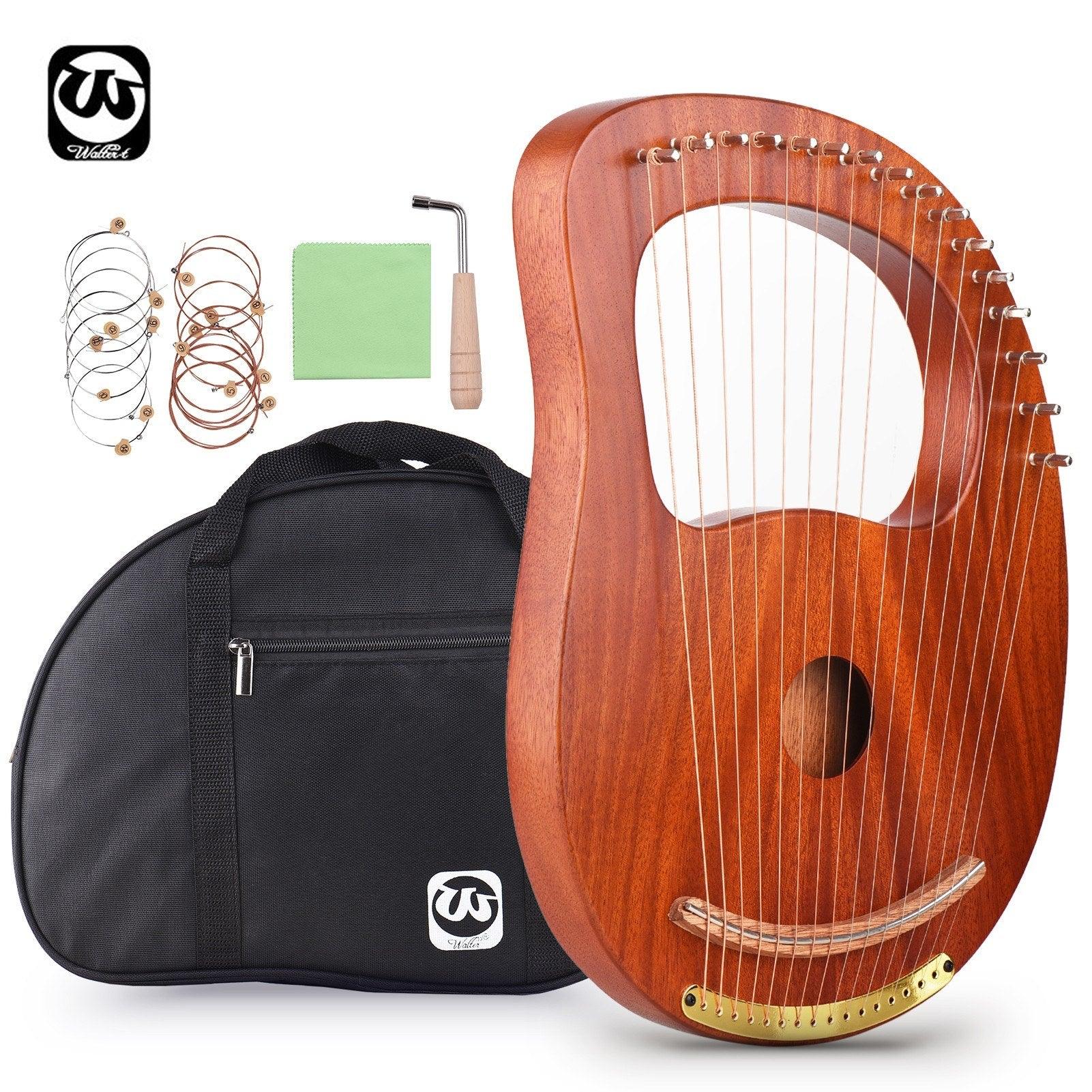 Lyre Harp 16 String Walter Premium Hollow Mahogany w/Bag