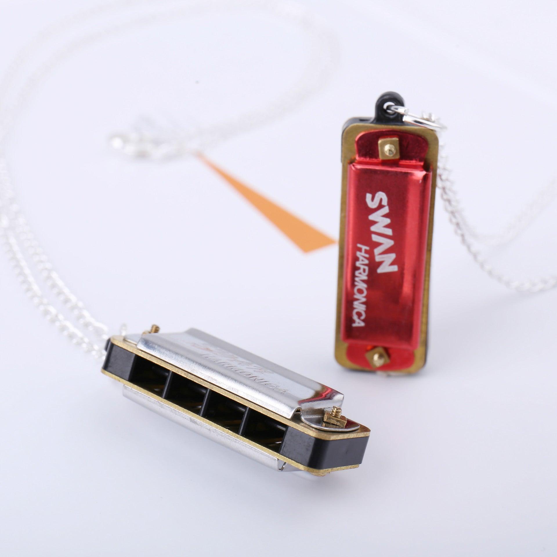 Mini Harmonica Necklace Cute Swan harmonica 8 Tone