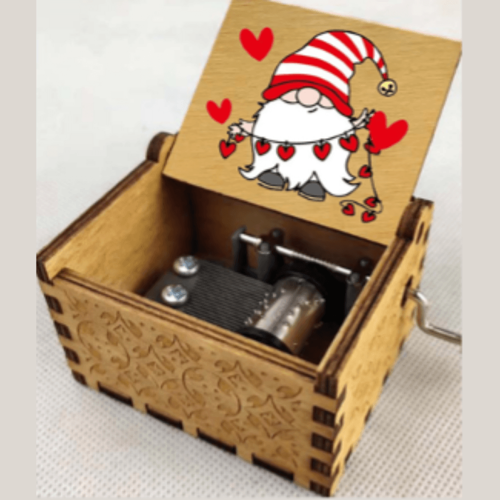 Music Box Wooden Hand Crank Merry Christmas Gift Santa Claus kids christmas gift