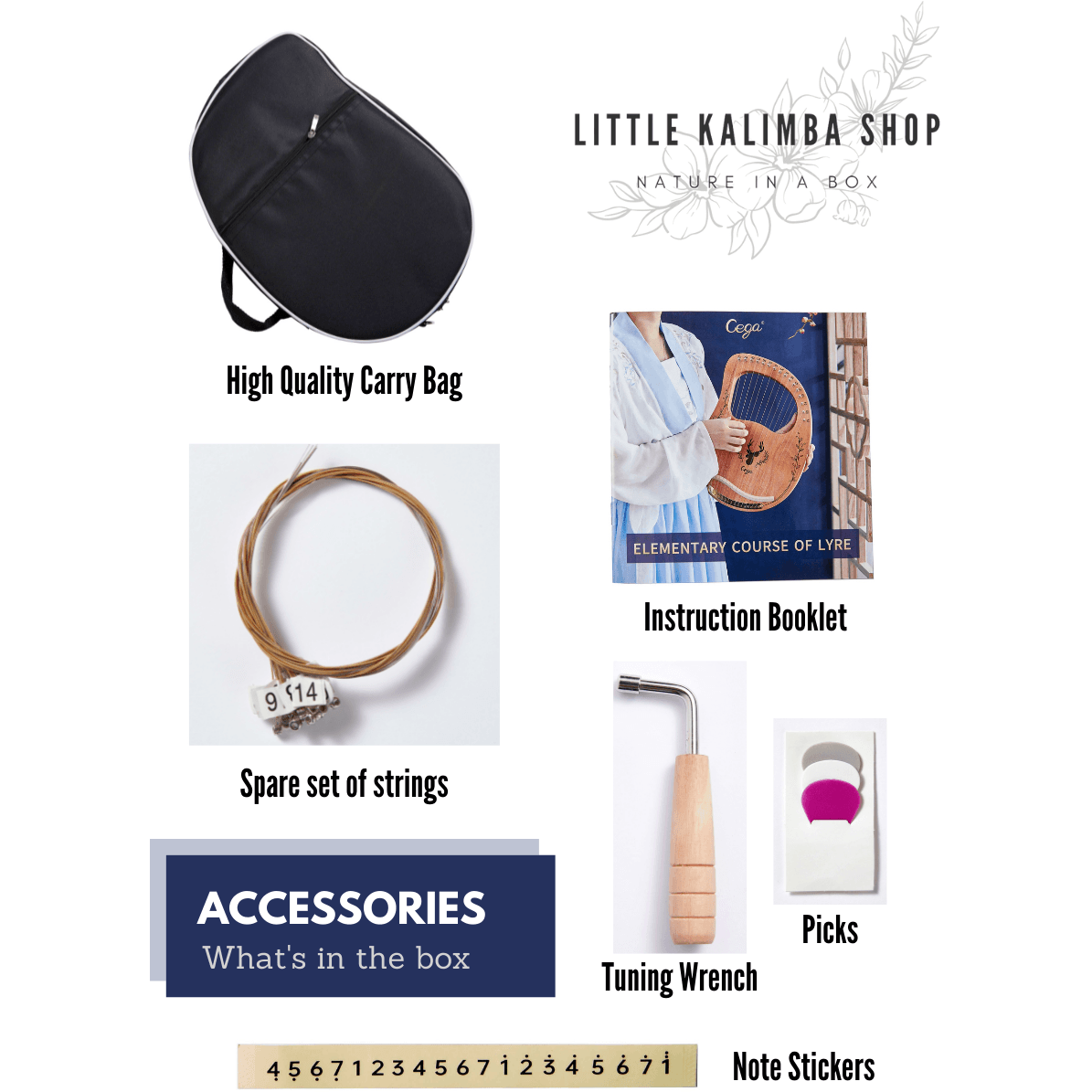 Lyre harp 16 string classic mahogany easy to learn instrument mini harp. Buy lyre harp Australia.